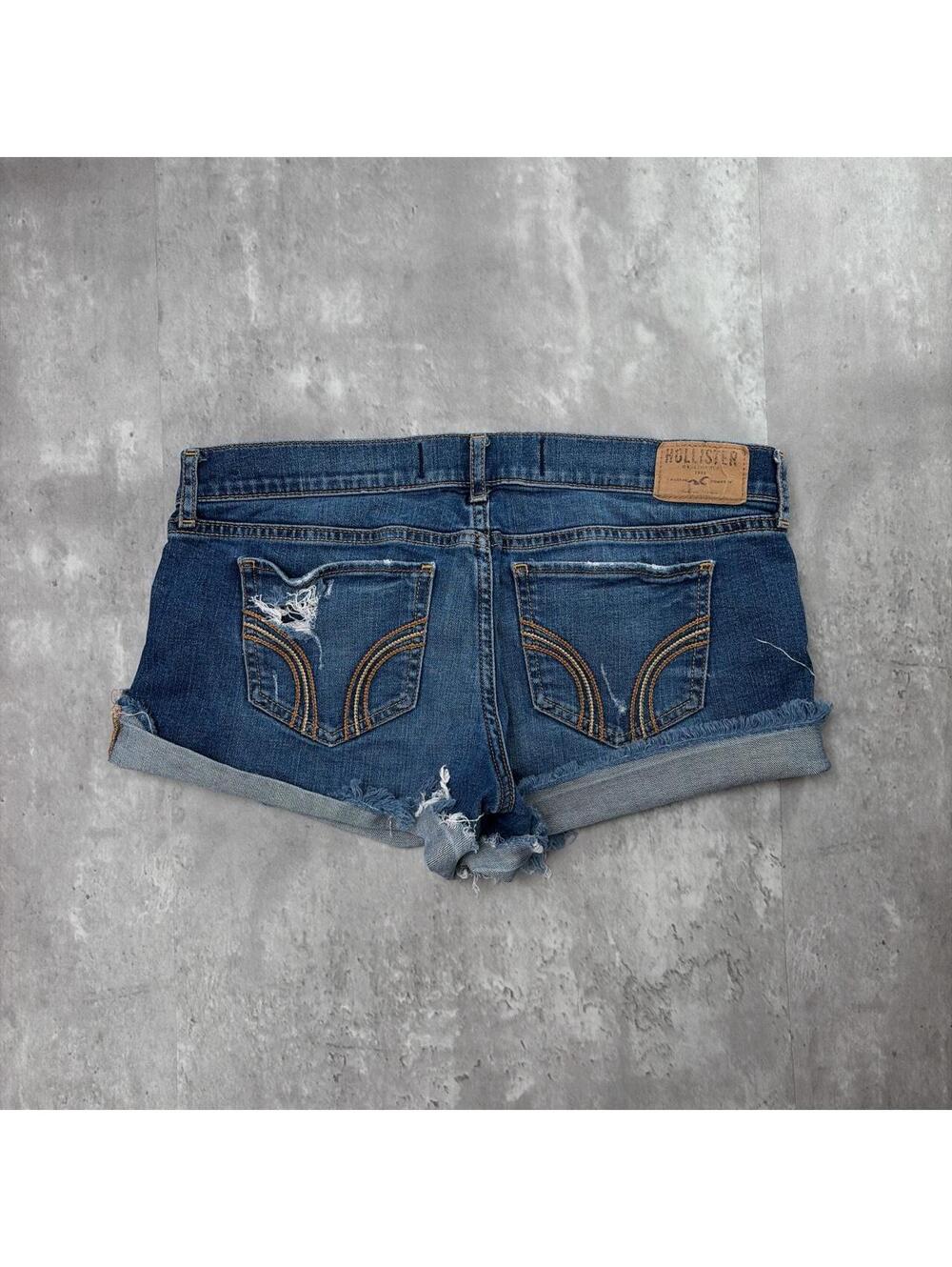 Y2K Blue Hollister Surf Grunge Mini Denim Shorts